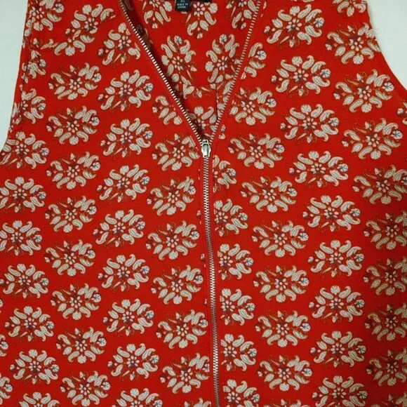 XL SHIRT Premise Studio Sleeveless Red/Cream Shirt XL - Picture 2 of 6